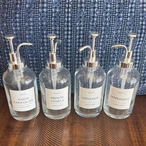 Clear Glass Coffee Syrup Dispenser Set